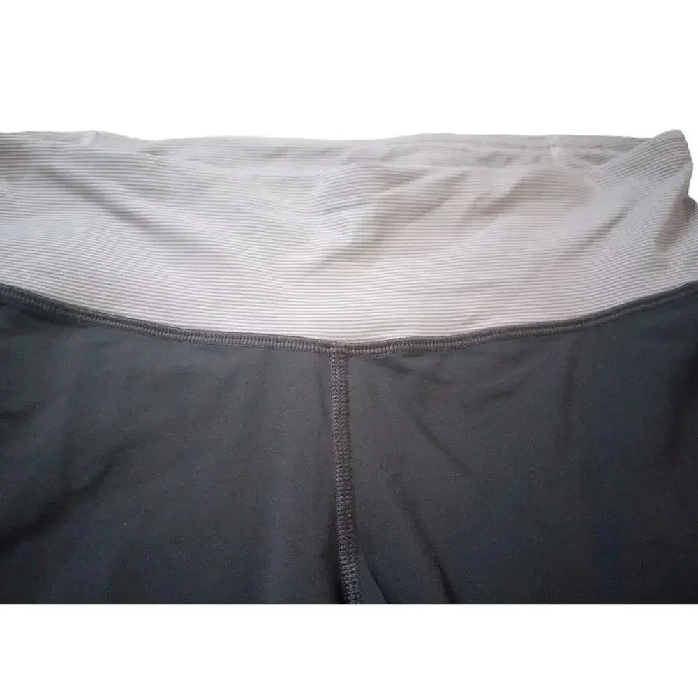 Lululemon Race With Grace Crop Soot Light Wee Stripe Sz 8 MSRP $88‎ W6A82S